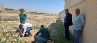 انجام عملیات بهسازی فضای سبز و مبلمانِ ورودی دانشگاه ملی مهارت مرکز جاجرم  9